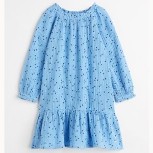H&M Light Blue A-line Dress With Dark Blue Stars